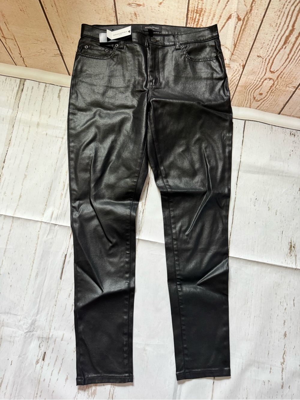 Banana Republic Black Skinny Fit Faux Leather Pants